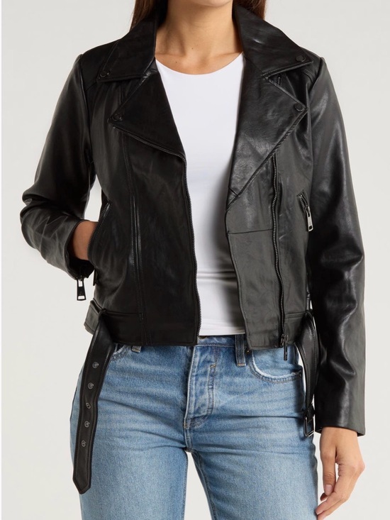 Elodie Jackets & Blazers - Elodie Faux Leather Moto Jacket L biker jacket, asymmetrical zip outerwear